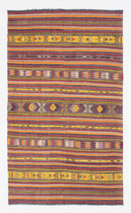 6x10 Red Vintage Turkish Area Rug