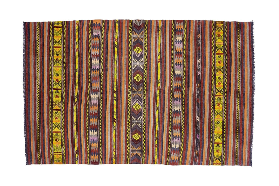 6x10 Red Vintage Turkish Area Rug