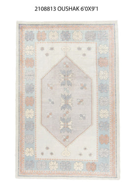 6x9 Modern Oushak Area Rug