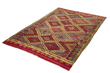 6x9 Red Vintage Turkish Area Rug