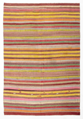 6x9 Yellow Vintage Turkish Area Rug