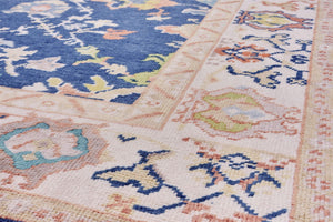 9x10 Blue Modern Oushak Area Rug