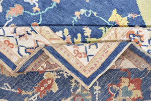 9x10 Blue Modern Oushak Area Rug