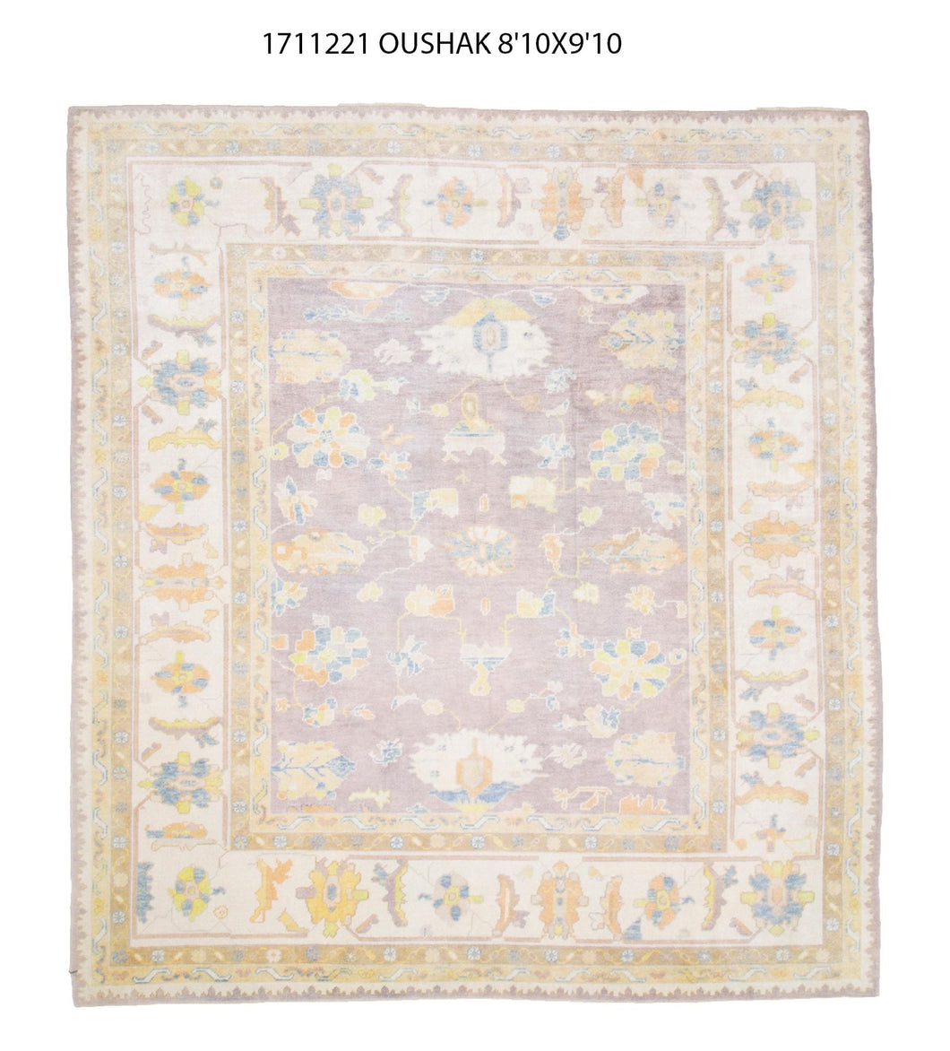 9x10 Blue Modern Oushak Area Rug