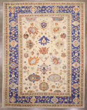 9x11 Beige Modern Oushak Area Rug