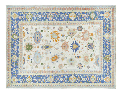 9x11 Beige Modern Oushak Area Rug