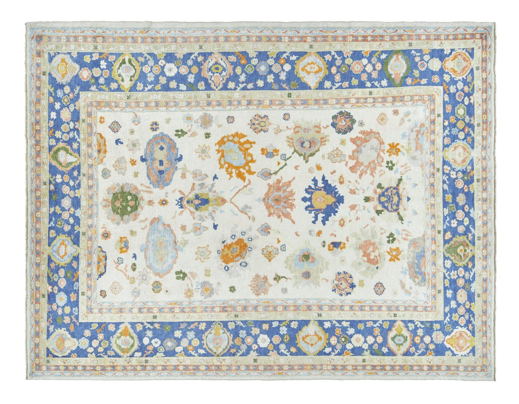 9x11 Beige Modern Oushak Area Rug