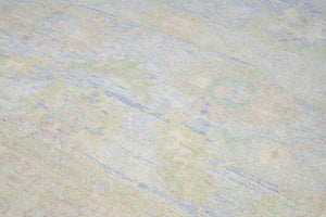 9x12 Blue Modern Oushak Area Rug