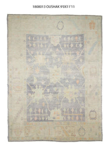 9x12 Colorful Modern Oushak Area Rug