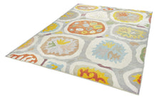 9x13 Ivory & White Modern Turkish Tulu Area Rug